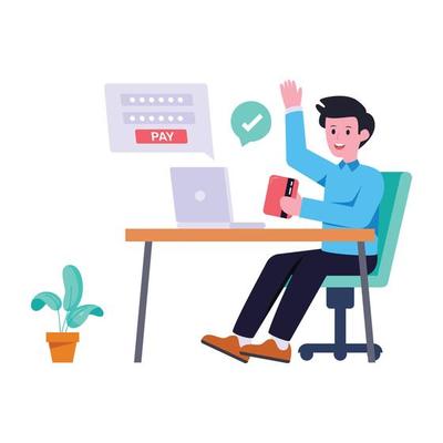 Flat illustration of payment confirm with high resolution
