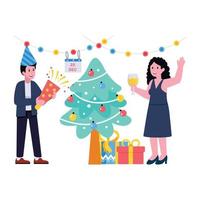 A scalable flat illustration of celebration vector