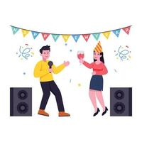 A scalable flat illustration of celebration vector