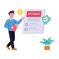 Download editable flat illustration of payment received vector