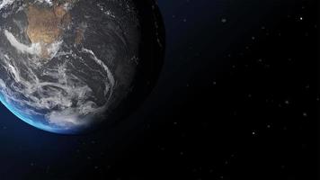 le globe tourne sur la vue satellite sur fond sombre. tournant l'arrière-plan de la terre, animation 3d en boucle, boucle de la terre depuis l'espace, rotation de la terre bleue.animation de la terre vue de l'espace 4 video