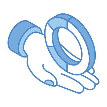 Hand with chart, isometric icon of data provider vector