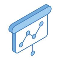 Isometric icon of trend chart, vector design