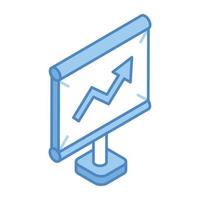 Download isometric icon of growth chart vector