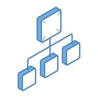 Process chart, an isometric icon of hierarchy vector