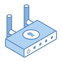 A well-designed isometric icon of wifi security vector