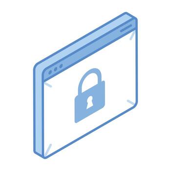 un icono de sitio web seguro diseñado en estilo 3d vector