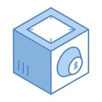 Bank safe, an isometric icon of vault vector