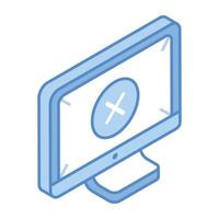 An isometric icon of system failure, vector design