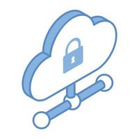Grab this isometric icon of secure hosting vector