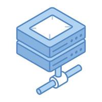 Data hosting, an isometric icon of shared server vector