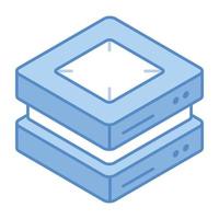 Data storage, an isometric icon of server vector