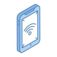 A well-designed isometric icon of mobile hotspot vector