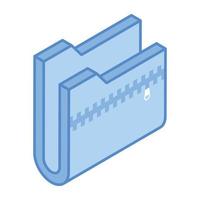 descargue un icono isométrico de la carpeta zip, archivo comprimido vector