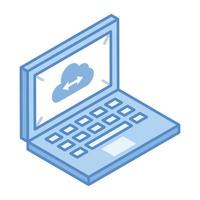 Online data storage, an isometric icon of cloud expansion vector