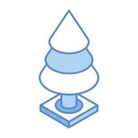 Beautifully designed isometric icon of pine tree vector