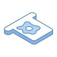 Bakery item, an isometric icon of bread vector