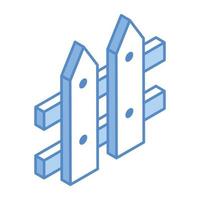 An icon of fence designed in isometric style vector