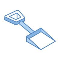 Gardening tool, an isometric icon of shovel vector