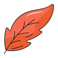 Premium flat icon of oak leaf vector