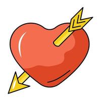 Modern flat icon of cupid heart vector