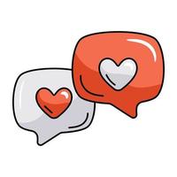 Flat icon of romantic chat in vector format