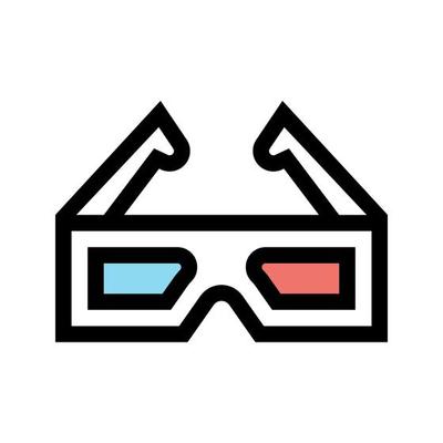 3d eyeglasses vector icon