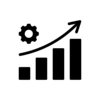 icono de vector impulsado por barra de gráfico de datos de crecimiento