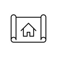 blueprint house vector icon