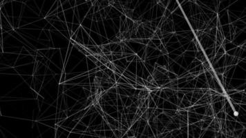 plesso astratto di punti e linee luminose in movimento.connessione, reti di dati del plesso poligonale binario digitale, struttura della connessione di rete. sfondo di rete astratto, connessione di rete plesso colorato video