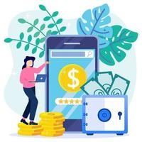 Illustration vector graphic cartoon character of financial transactions