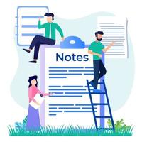 Illustration vector graphic cartoon character of paper notes for writing memos and reminders