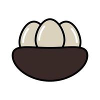 bird nest with egg vector icon