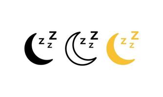 sleep well crescent moon vector icon