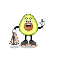 Cartoon of avocado shopping vector