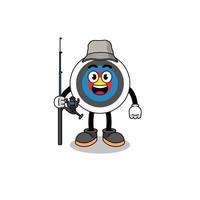 Mascot Illustration of archery target fisherman vector