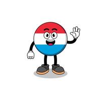 luxembourg cartoon doing wave hand gesture vector