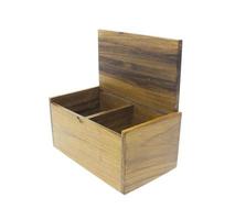 caja de madera abierta aislada foto