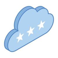 Bookmarks storage, isometric icon of cloud review vector