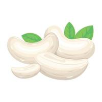 A captivating isometric icon of cashew nuts vector