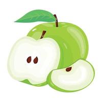 A customizable isometric icon of green apples vector