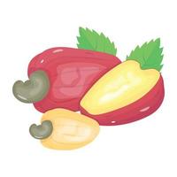 An isometric icon of cashew apple is ready for use vector