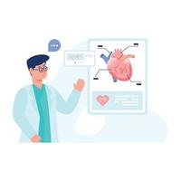 Get a glimpse of heart surgeons flat illustration vector