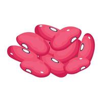 Trendy isometric icon of kidney beans vector