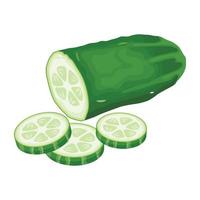 Healthy food, an isometric icon of cucumber vector