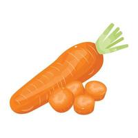 A trendy isometric icon of carrot is ready for premium use vector