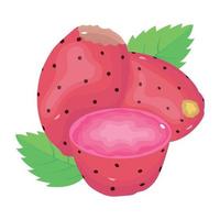 Fruit with dots, an isometric icon of prickly pears vector