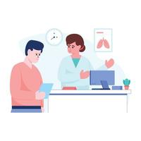 Online counseling flat illustration is scalable vector