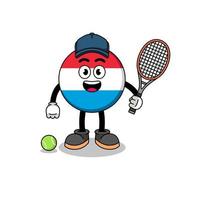 luxembourg illustration as a tennis player vector