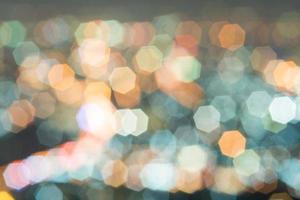 Abstract, Beautiful Bokeh landscape of city at night, Bokeh light and blur city sunset photo